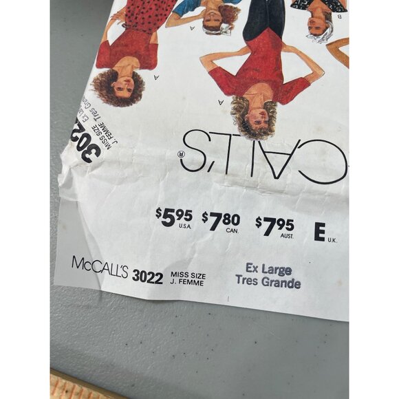 80s McCalls 3022 Sewing Pattern Size XL Misses Leotards Skirts Pant & Sash UNCUT - Picture 4 of 7